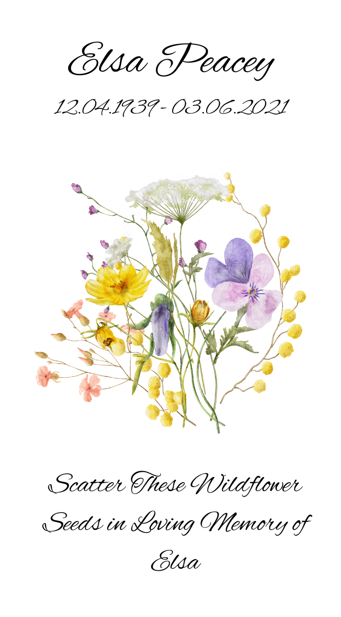 Personalised Funeral, Memorial, Celebration of Life, Remembrance, Wake Seeds (Packs of 10) | Poppy Seeds, Sunflower Seeds or Wildflower Seeds in Personalised Packets