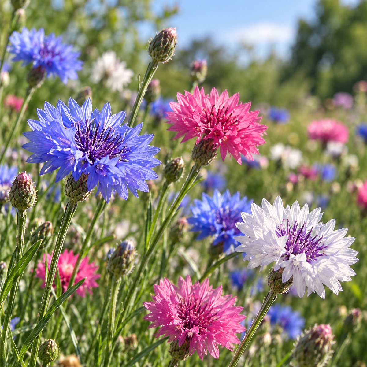 Cornflower Seeds - Wildflowers | 200 Special Mixed Cornflower Wildflower Seeds in Pictorial Packet With Growing Instructions | Always Dispatched Next Business Day