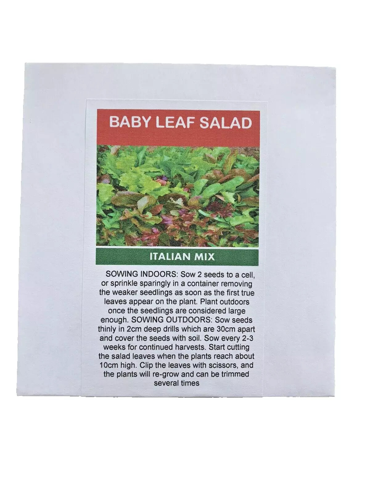 Italian Mix Baby Leaf Salad Seeds | 600 Seeds in Pictorial Packet With Growing Instructions | Always Dispatched Next Business Day