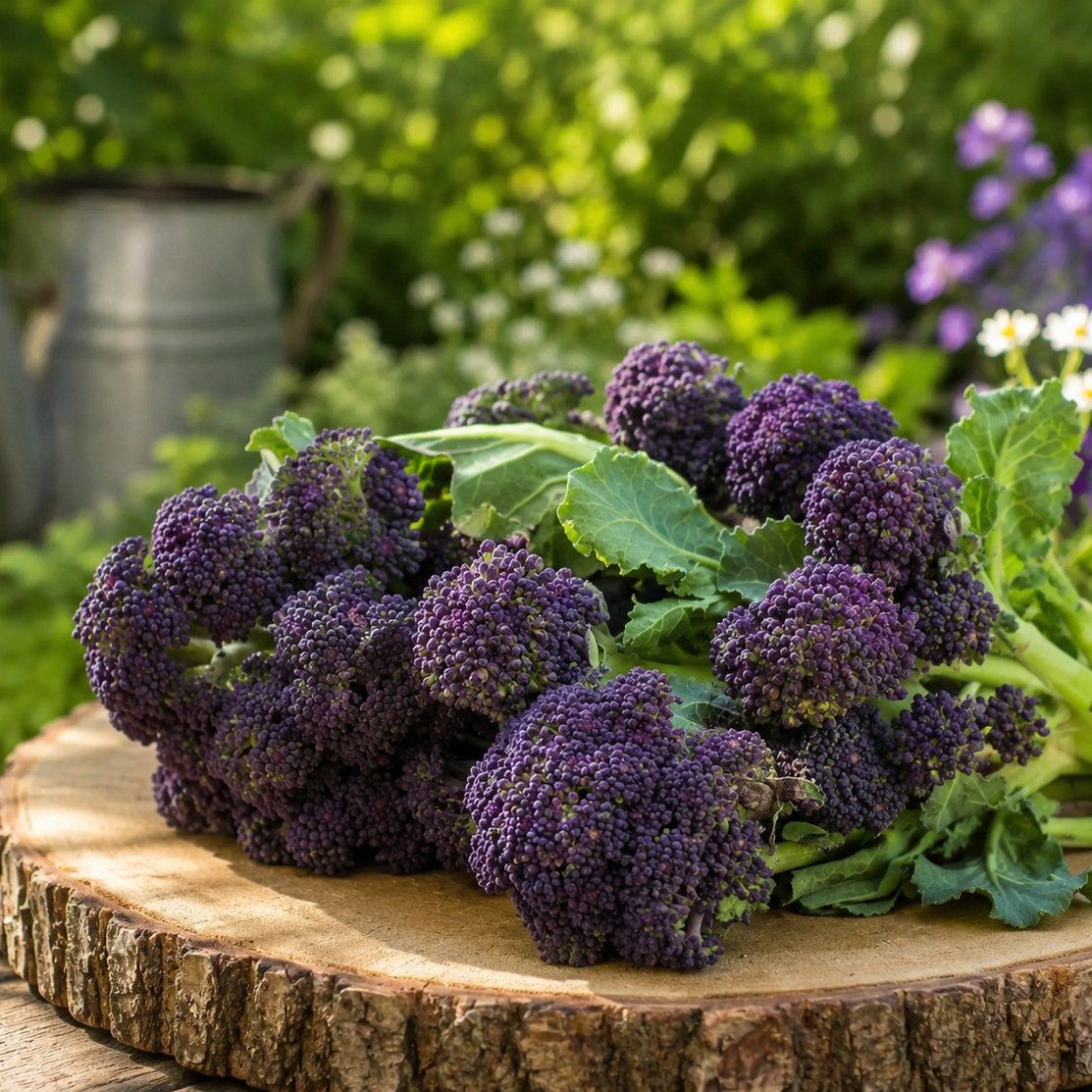 Purple Sprouting Broccoli Seeds: Winter Hardy, Early Variety | 250 Vegetable Seeds in Pictorial Packet With Growing Instructions | Always Next Business Day Dispatch