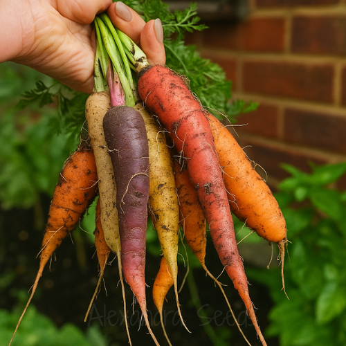 Carrot Seeds - Rainbow Mix, 300 Vegetable Seeds | Mixed Colours, Purple, Red, Yellow, White, Scarlet | Pictorial Packet With Growing Instructions | Always Dispatched Next Business Day