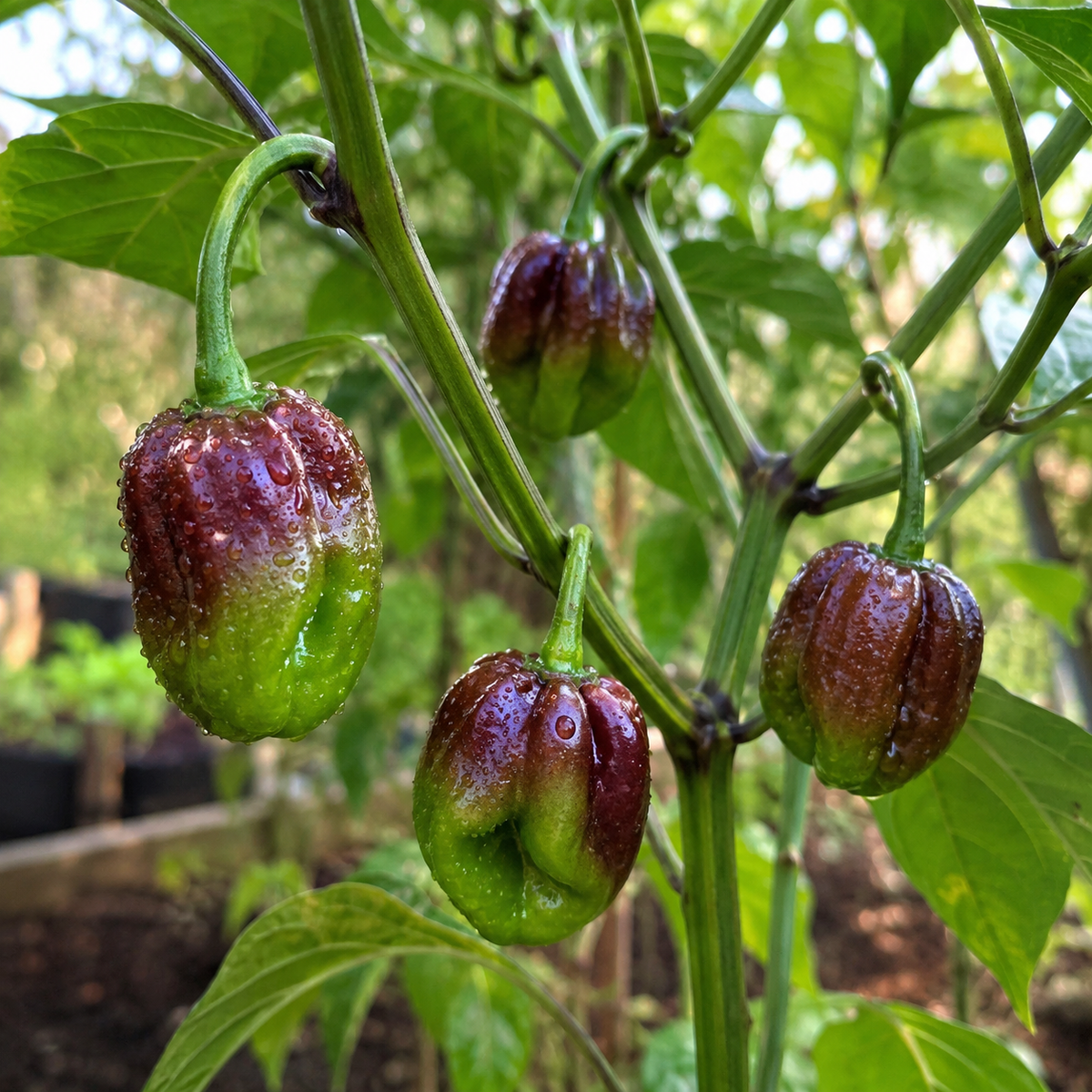 Chocolate Habanero Chilli Seeds (Hot Heritage Variety) – 10 Premium Seeds in Pictorial Packet With Growing Instructions | Always Dispatched Next Business Day