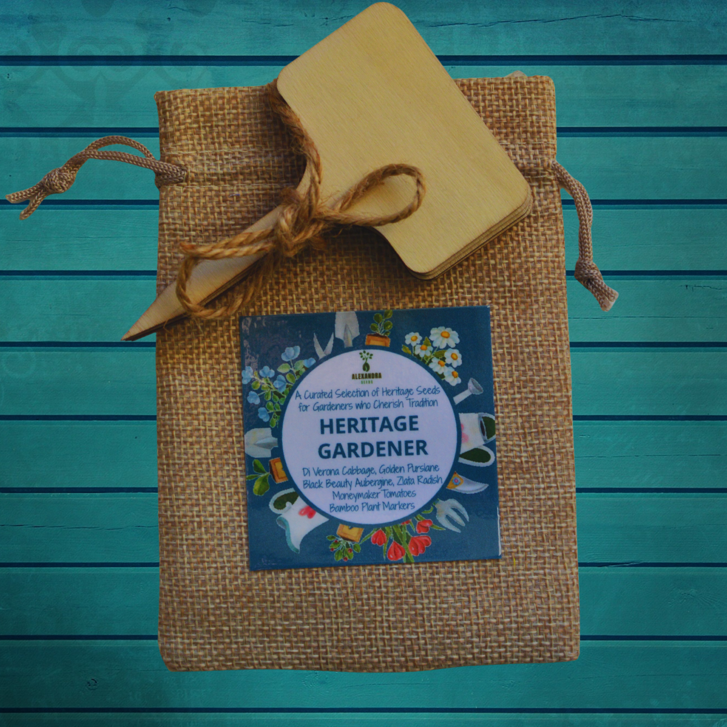 The Heritage Gardener’s Seed Gift Set | 5 Traditional Heritage Varieties in Jute Gift Bag | Always Dispatched Next Business Day