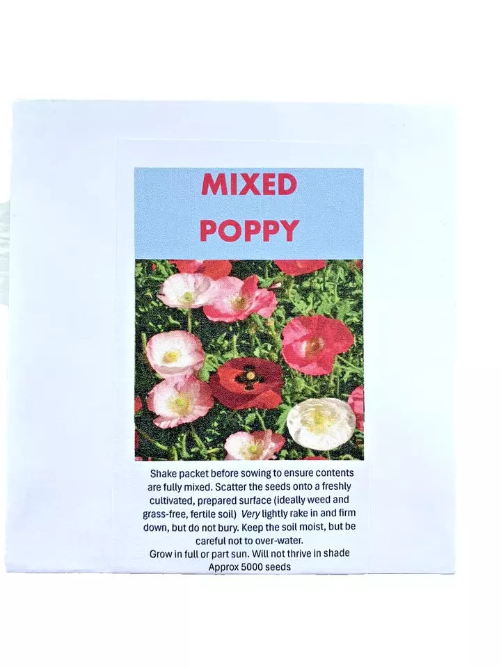 Poppy Seeds - Mixed Poppies, Colourful Mix | Big Display 5000 Poppy Seeds in Pictorial Packet With Growing Instructions | Always Dispatched Next Business Day