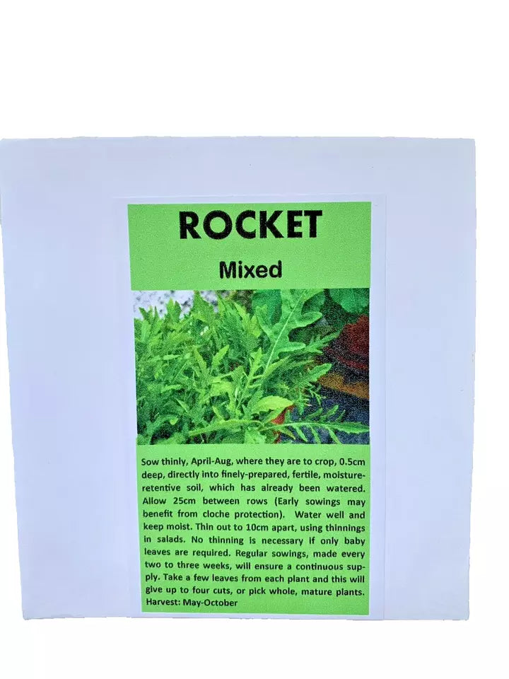 Rocket Salad Seeds - Mixed Napoli, Wild, Uber, Plain | 750 Seeds in Pictorial Packet With Growing Instructions | Always Dispatched Next Business Day