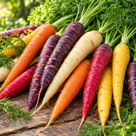 Carrot Seeds - Rainbow Mix, 300 Vegetable Seeds | Mixed Colours, Purple, Red, Yellow, White, Scarlet | Pictorial Packet With Growing Instructions | Always Dispatched Next Business Day