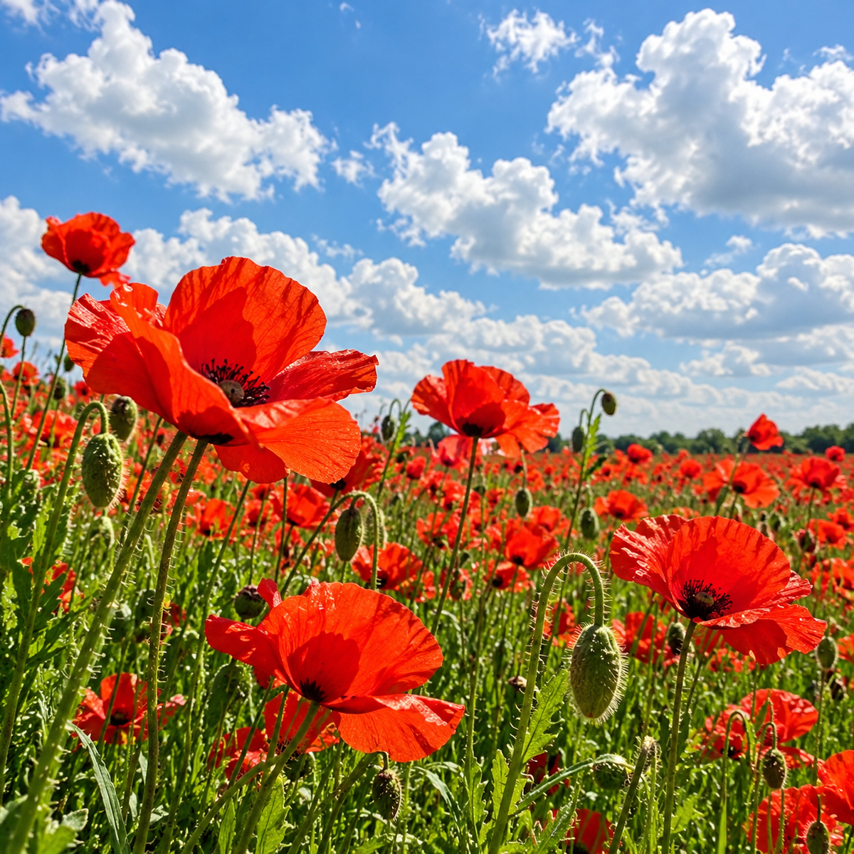 Poppy Seeds For Sowing - Red Poppies | Wildflower Papaver Flanders | In Pictorial Packet With Growing Instructions | Always Dispatched Next Business Day