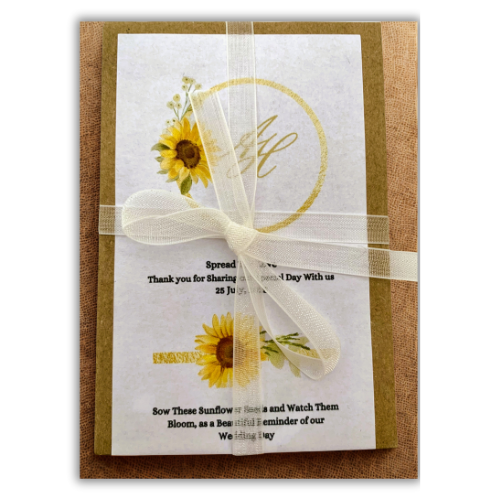 Personalised Wedding Favours | Sunflower Seed Packet Envelopes | Custom | Rustic (Sold in Quantities of 10)